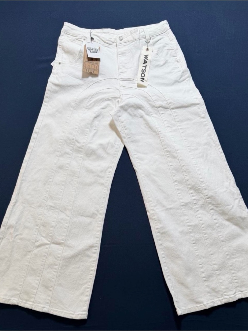 Watson Men’s White Wide-Leg Jeans - Flare Fit